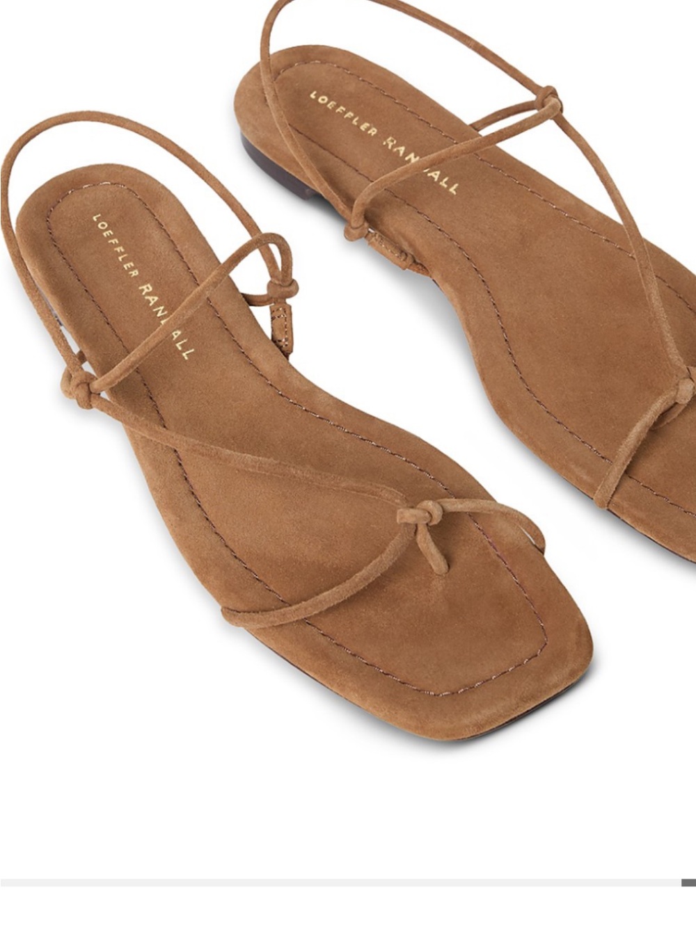 Loeffler Randall Brown Suede Strappy Flat Sandals - Picture 4 of 9